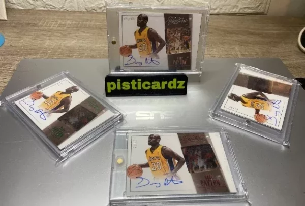 Gary Payton 2013-14 Panini Signatures Rainbow Lot4 On Card Auto Lakers 1/1 , 1/5 , 1/10 , 3/35